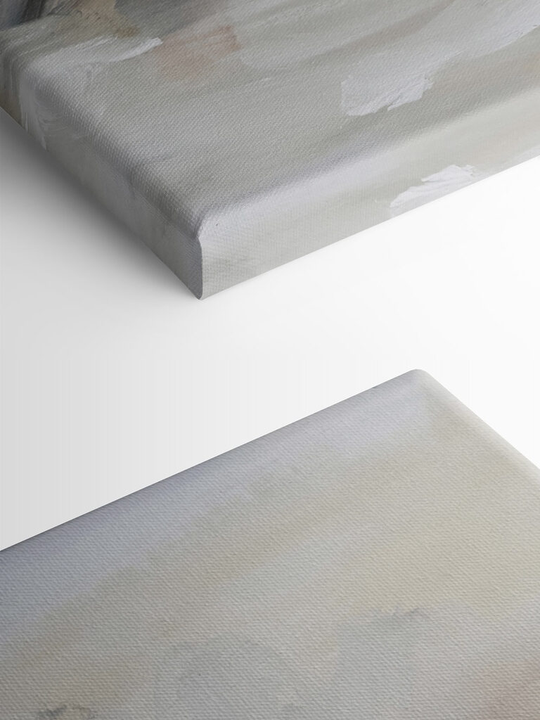 A white and grey abstract art