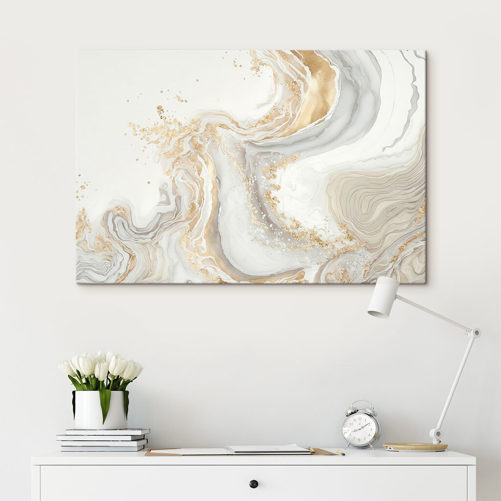 Elegant Swirls of Cream and Amber