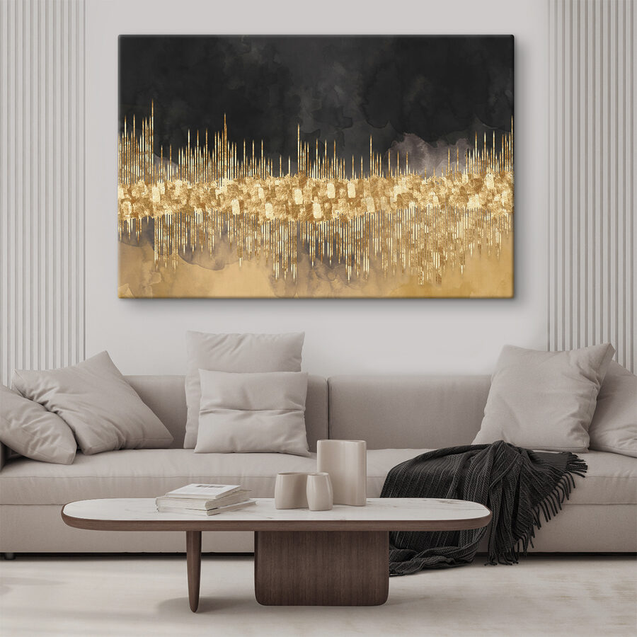 Paysage urbain abstrait dans des teintes chatoyantes.