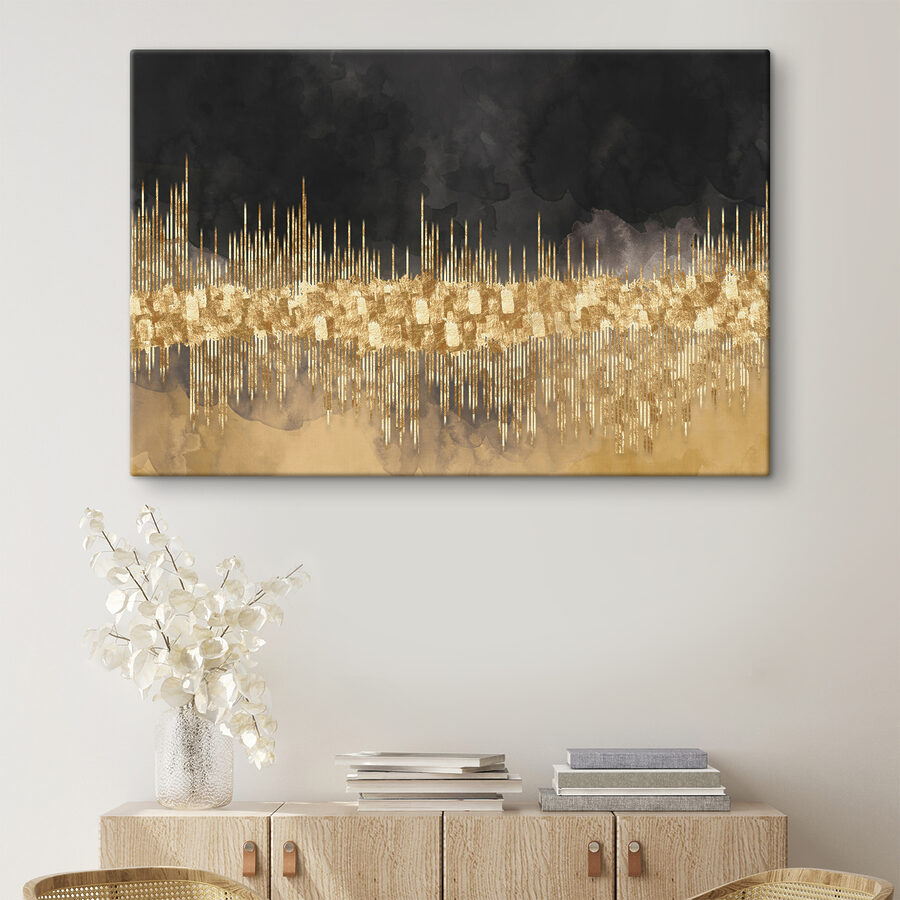 Paysage urbain abstrait dans des teintes chatoyantes.
