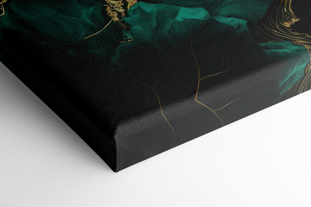 Elegant teal leaves with metallic veins