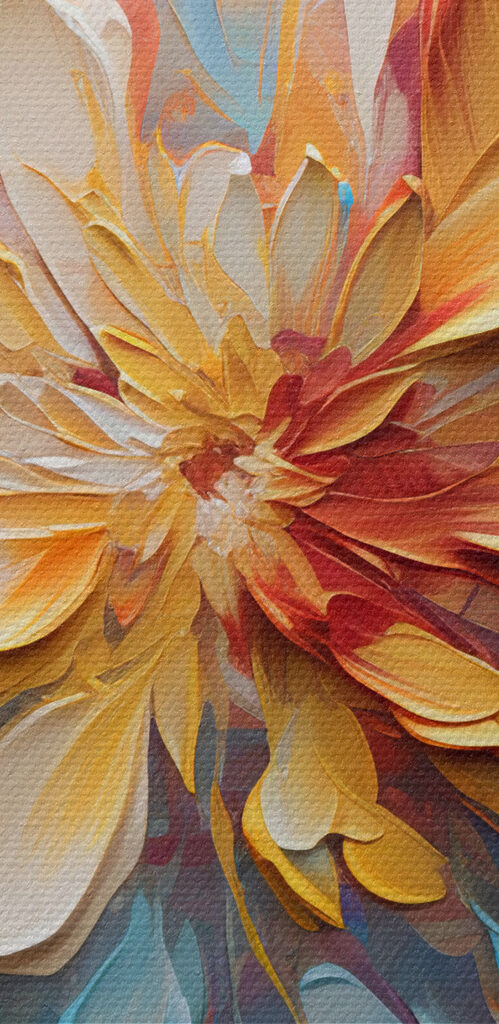 A painting of a flower