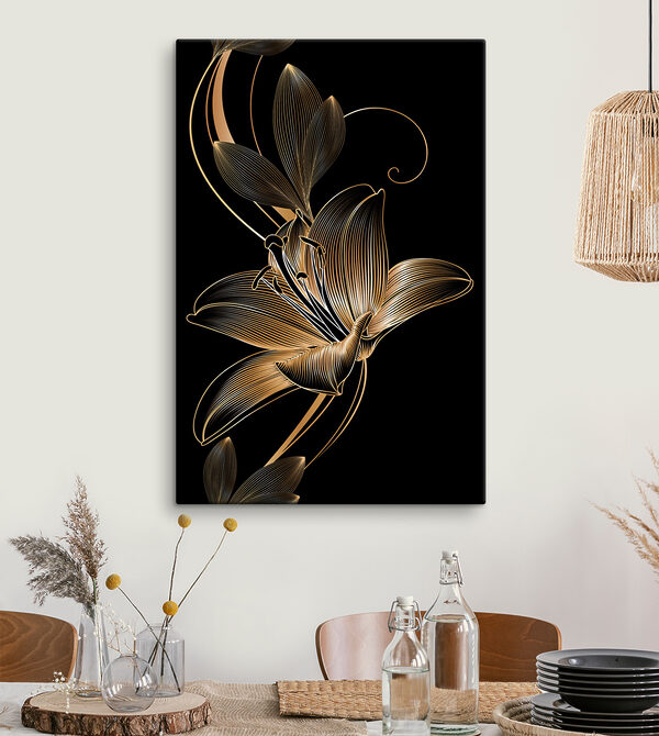 Élégant art floral noir et ambre s34437piq24ms 600x670 - Élégant art floral noir et ambre