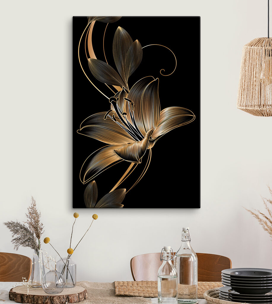 Élégant art floral noir et ambre s34437piq24ms 917x1024 - Élégant art floral noir et ambre
