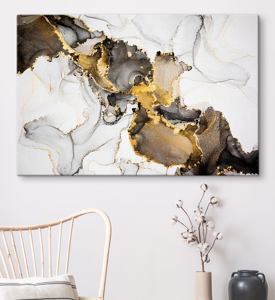 A close up of a painting