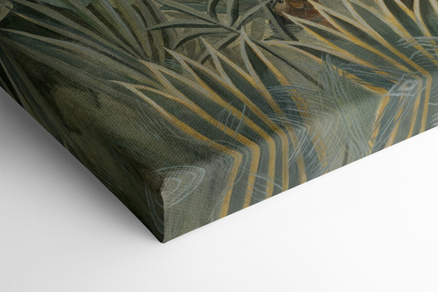 Peinture d'une jungle avec des plantes et des fleurs