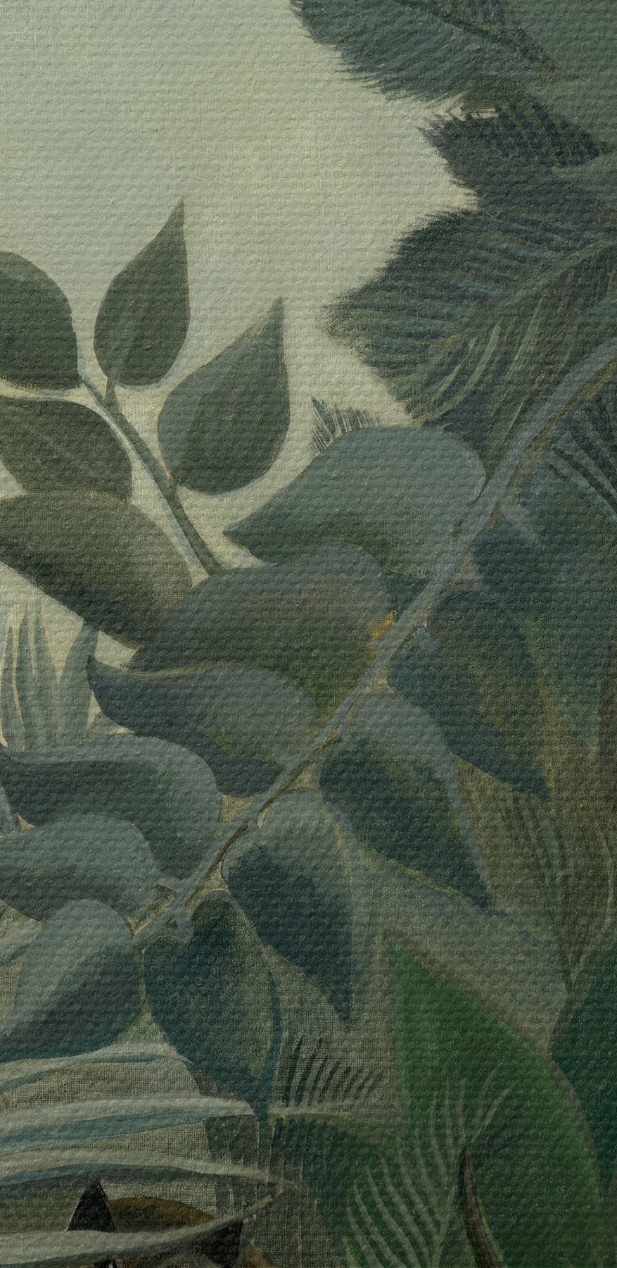 Peinture d'une jungle avec des plantes et des fleurs