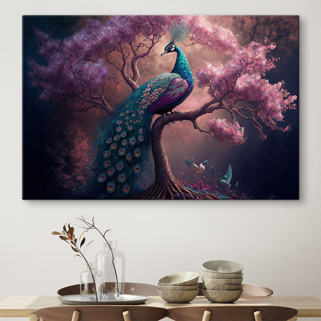 A peacock on a tree