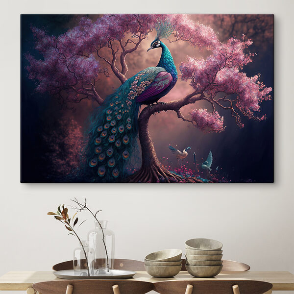 Un paon sur un arbre Un paon sur un arbre