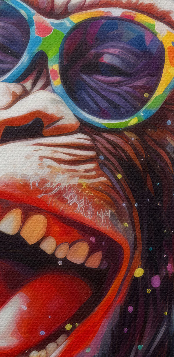 Un singe portant des écouteurs et des lunettes de soleil Un singe portant des écouteurs et des lunettes de soleil
