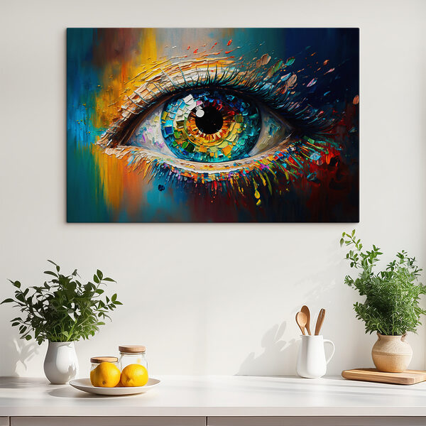 Un œil coloré aux multiples couleurs Un œil coloré aux multiples couleurs