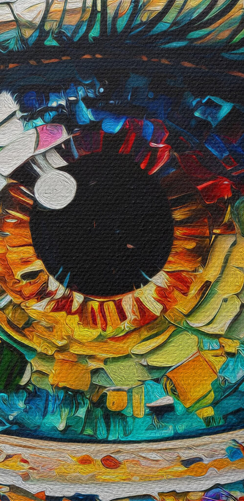 A colorful eye with many colors A colorful eye with many colors