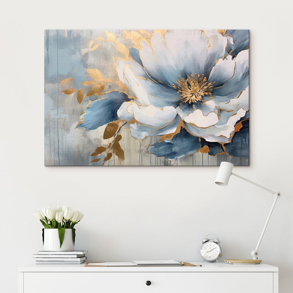 A painting of a flower
