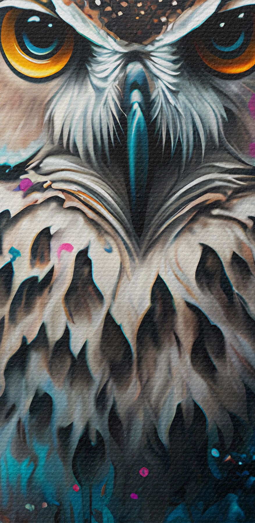 Un hibou avec des fleurs