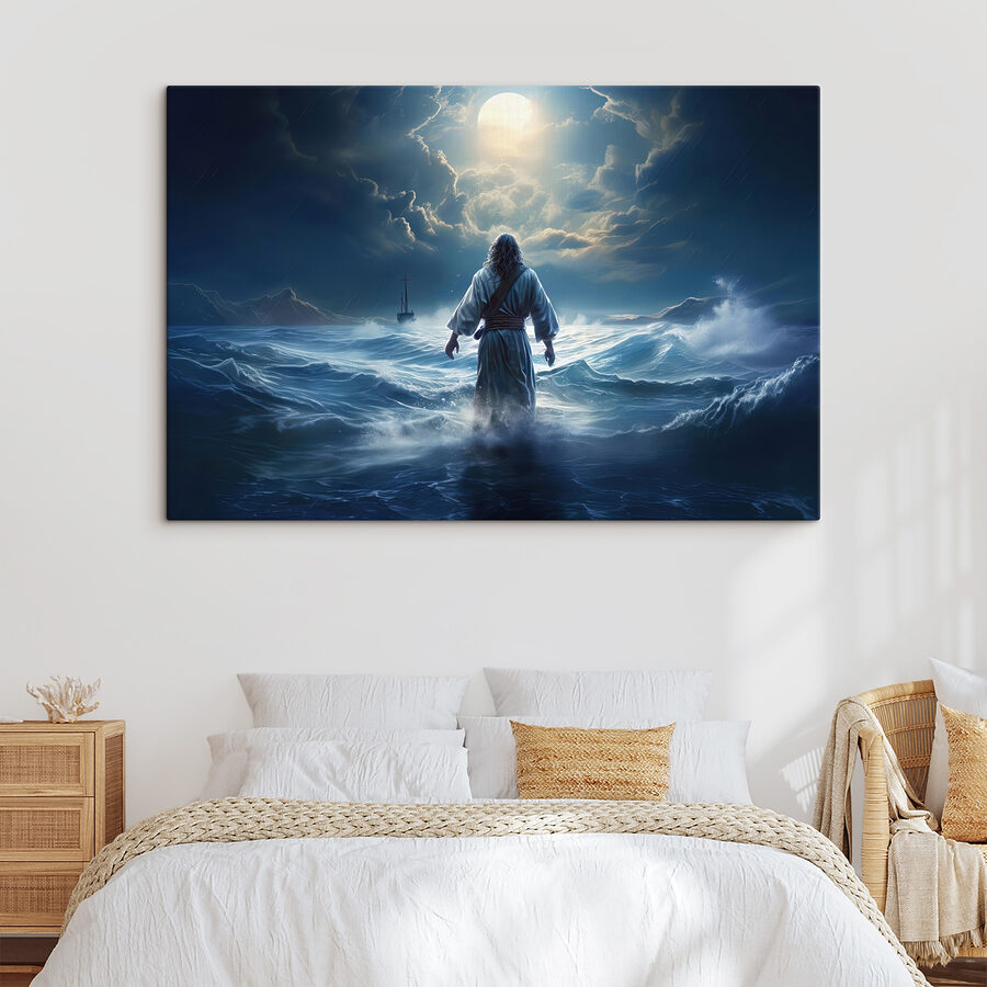 Un homme en robe de chambre debout dans l'eau Un homme en robe de chambre debout dans l'eau