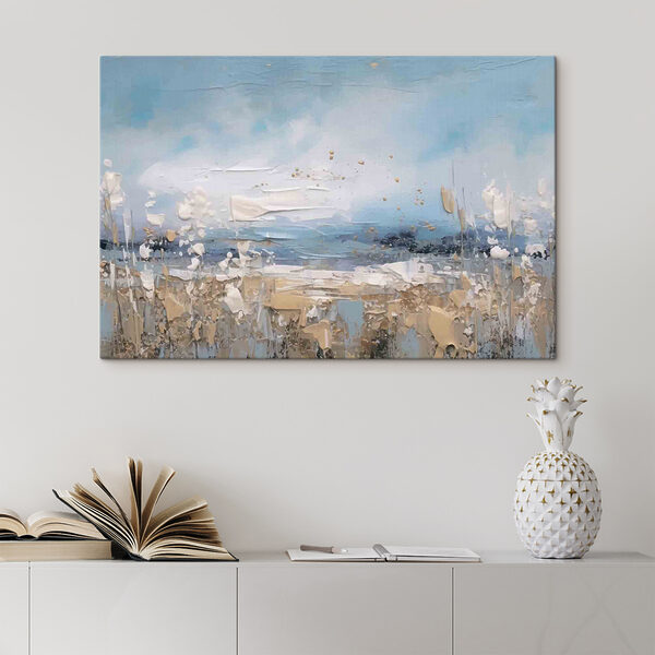 A painting of a beach A painting of a beach