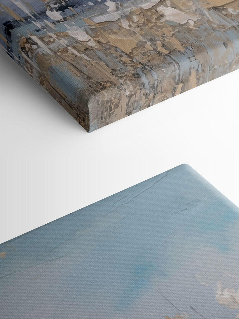 A painting of a beach