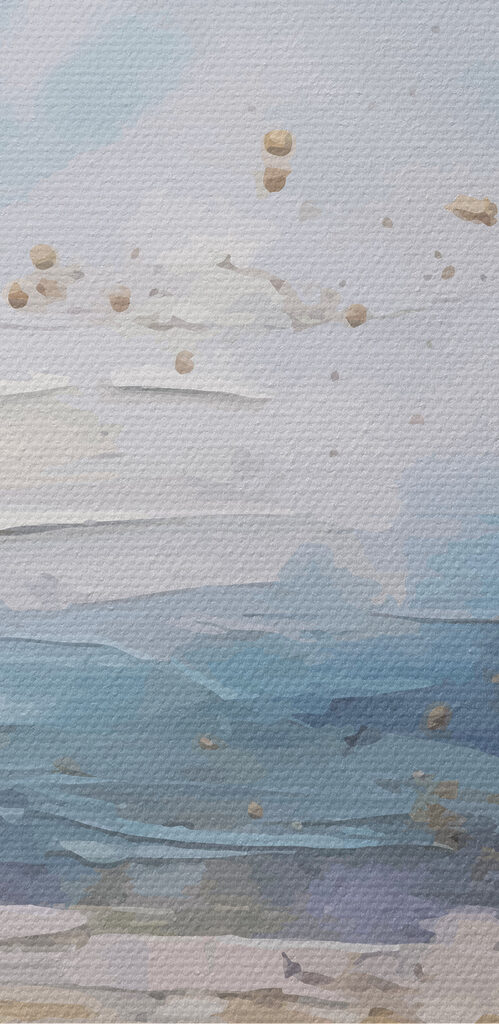 A painting of a beach