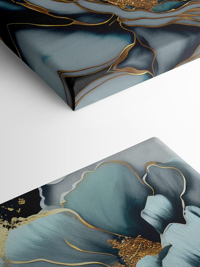 A close up of a painting