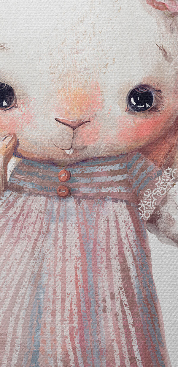 Dessin humoristique d'un lapin tenant un petit gâteau Dessin humoristique d'un lapin tenant un petit gâteau