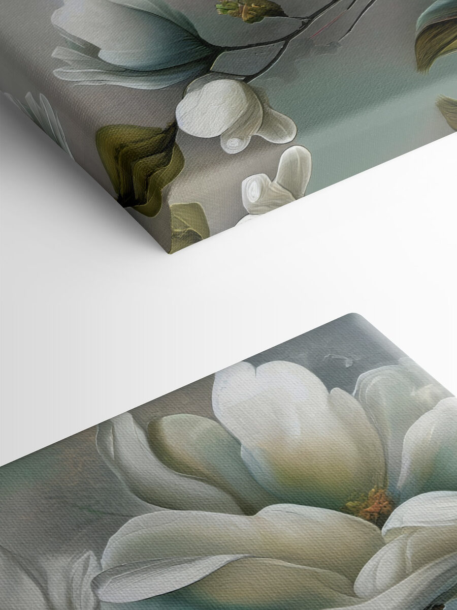 Un tableau de fleurs blanches