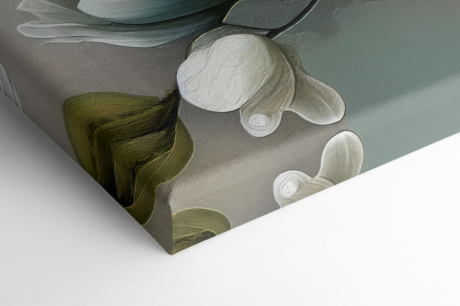 Un tableau de fleurs blanches