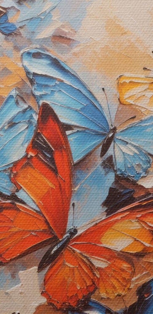 A painting of butterflies A painting of butterflies