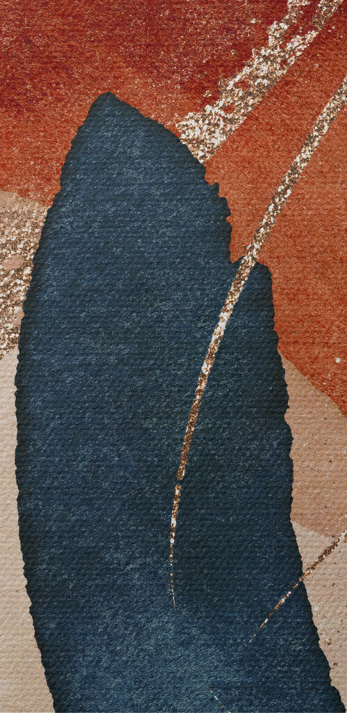 A close up of a painting