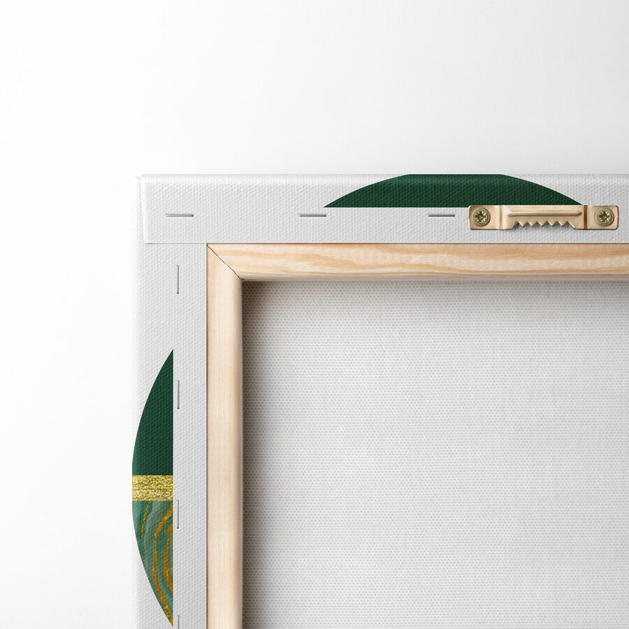 Harmonie circulaire en vert et beige.