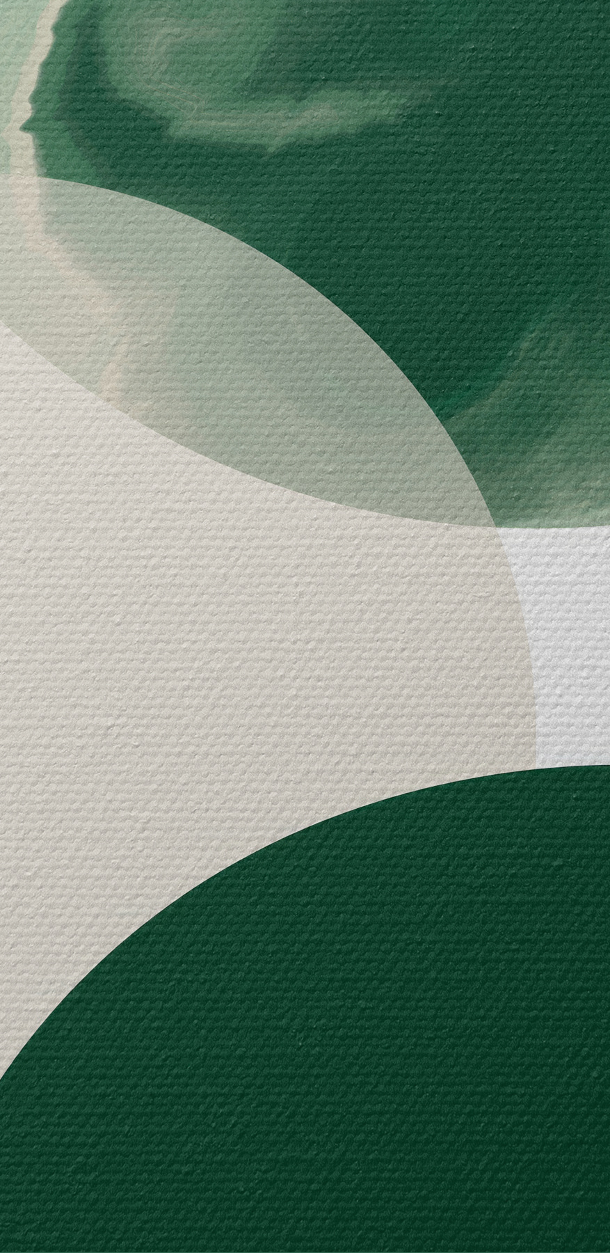 Harmonie circulaire en vert et beige.