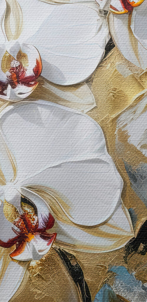 A painting of white flowers A painting of white flowers