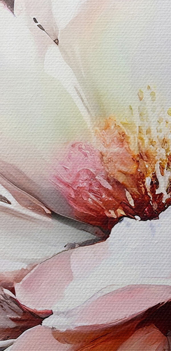 Une peinture de fleurs sur une surface blanche Une peinture de fleurs sur une surface blanche