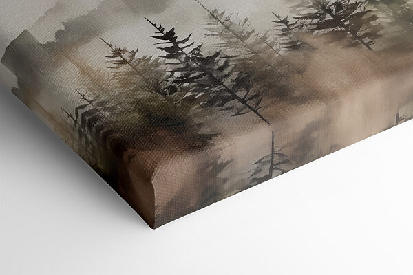 A foggy mountain range with trees A foggy mountain range with trees