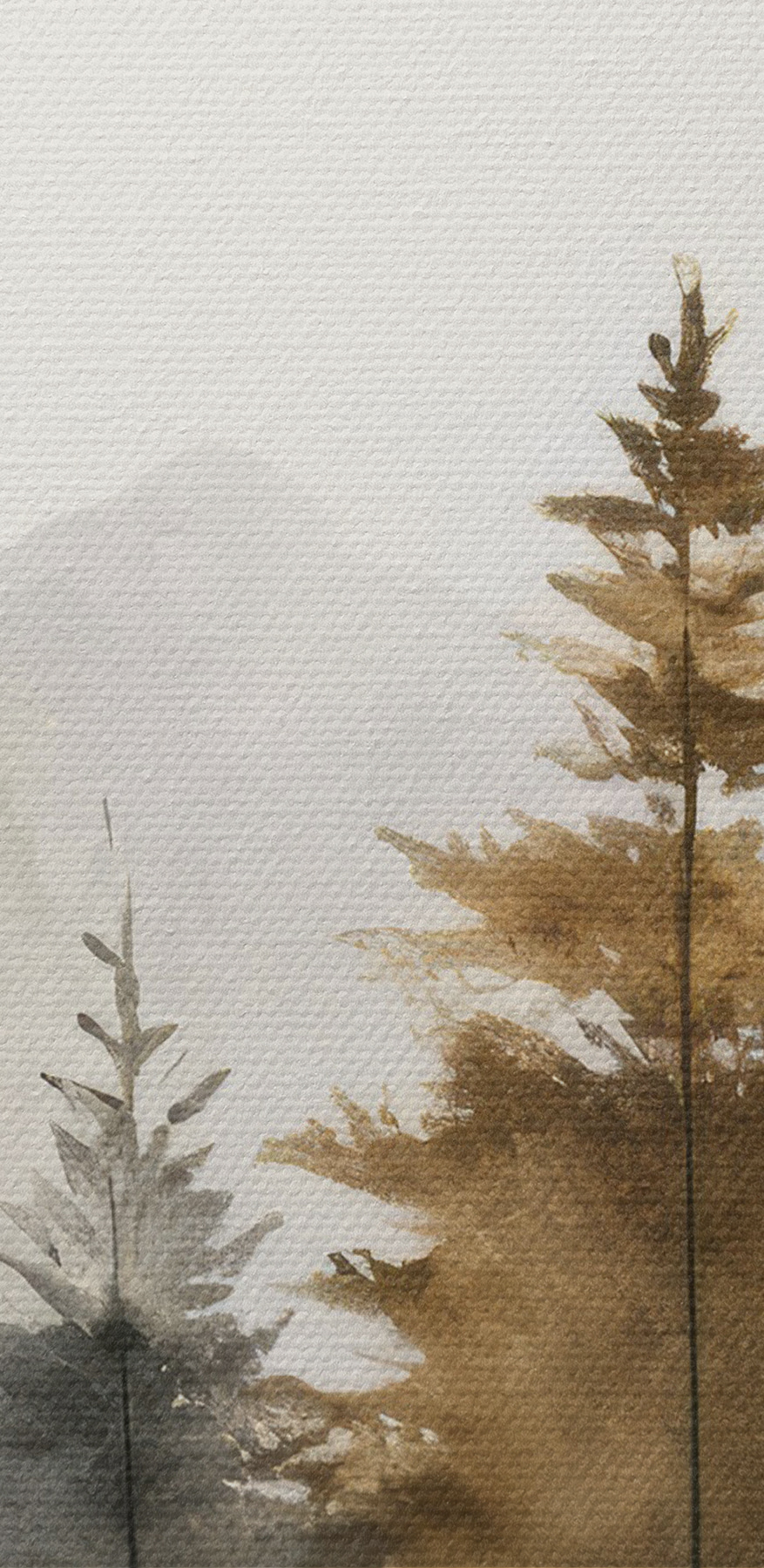 Aquarelle d'arbres et de montagnes Aquarelle d'arbres et de montagnes