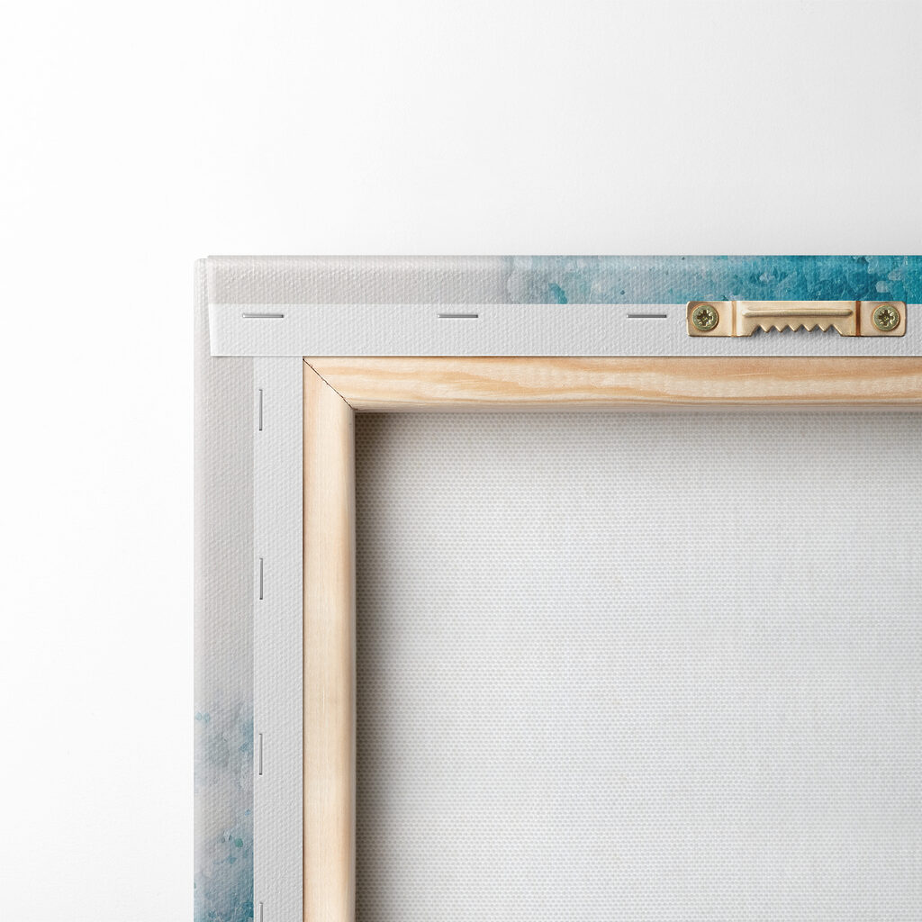 A blue and white watercolor painting