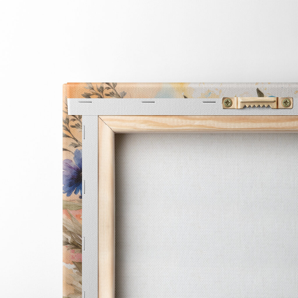 A painting of flowers on a white surface