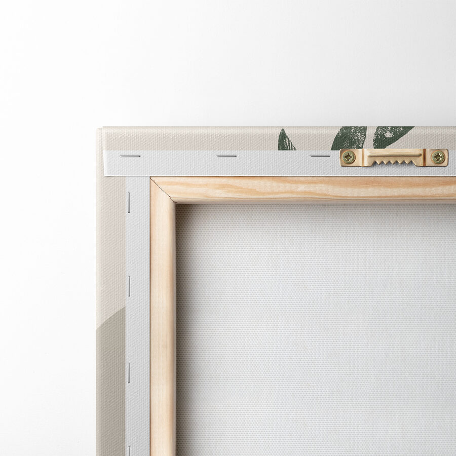 Tableaux Un arc-en-ciel vert et blanc avec une feuille et une plante – Image 6