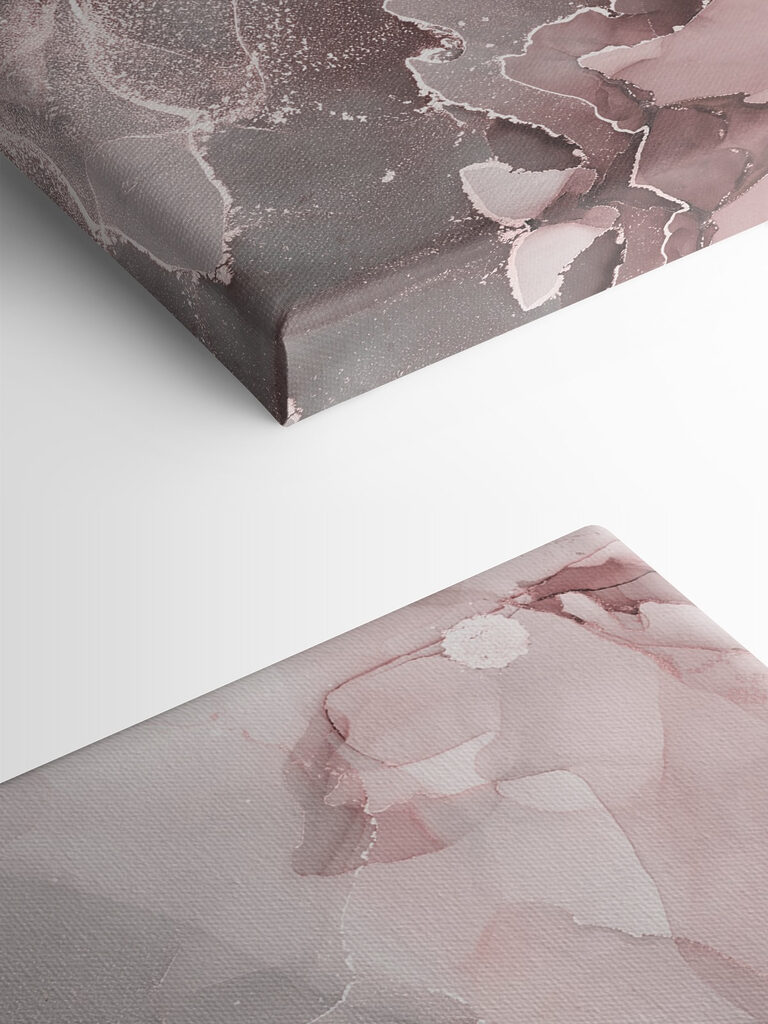 A close up of a painting