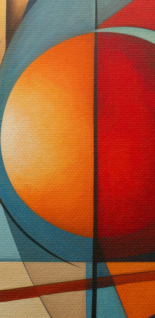 A painting of a city