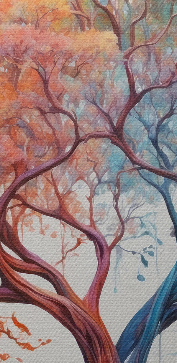 Un arbre avec des feuilles de différentes couleurs Un arbre avec des feuilles de différentes couleurs