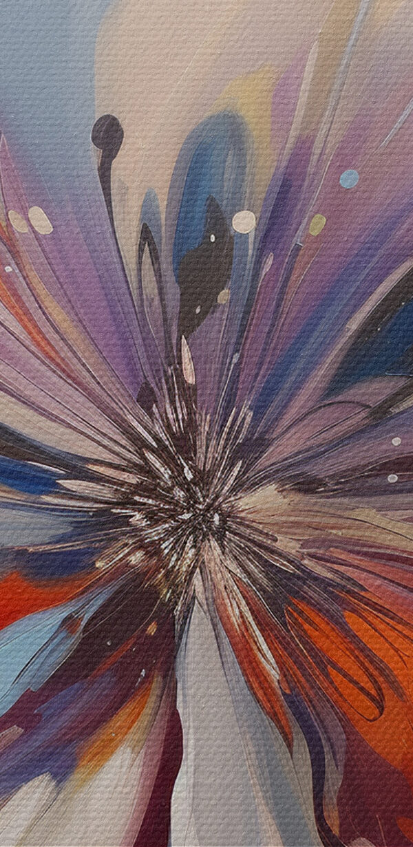 A colorful flower with a burst of paint A colorful flower with a burst of paint