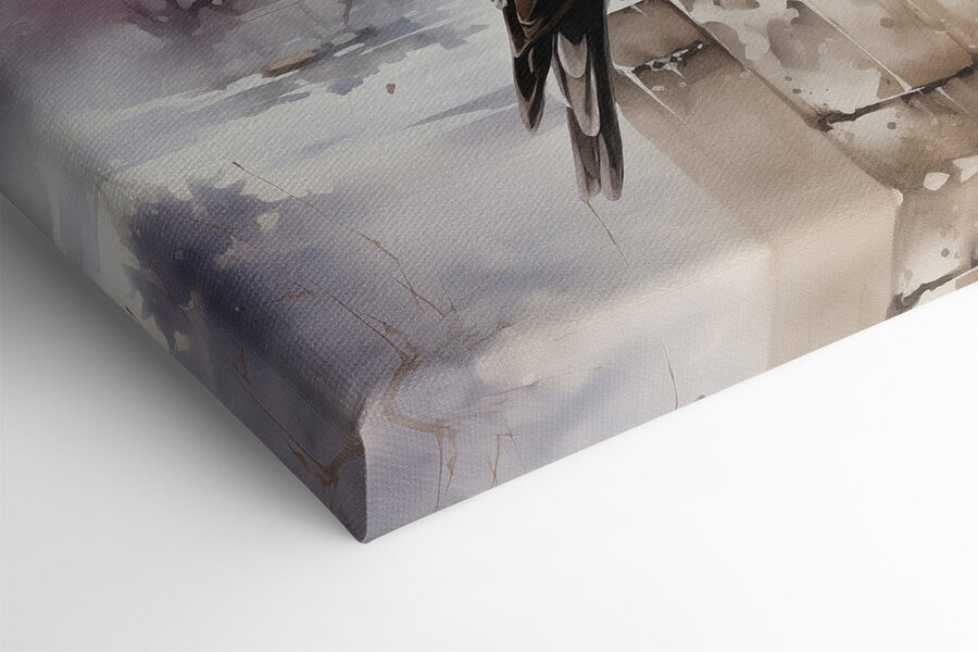 Une peinture d'oiseaux sur un mur
