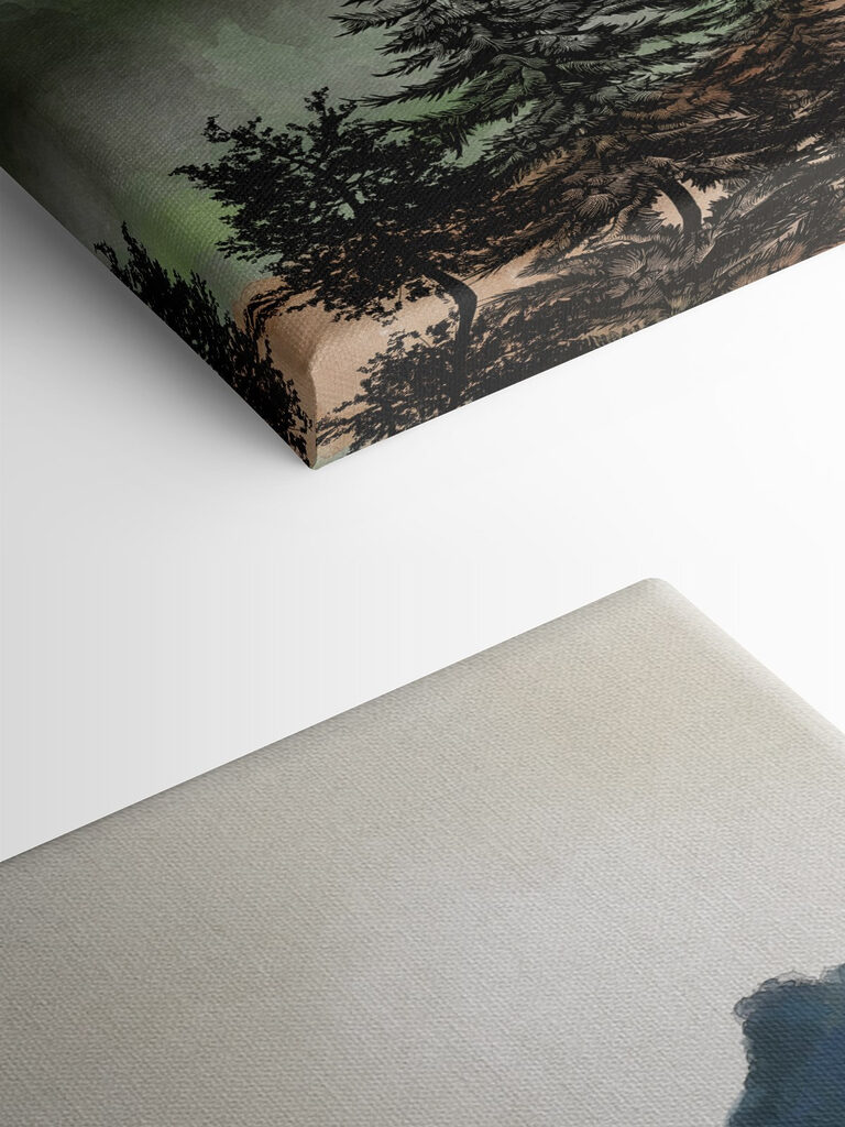 A painting of a mountain range A painting of a mountain range