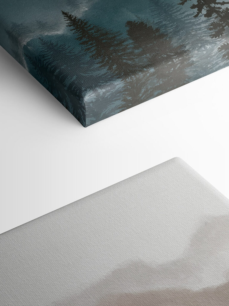 A landscape of mountains and trees