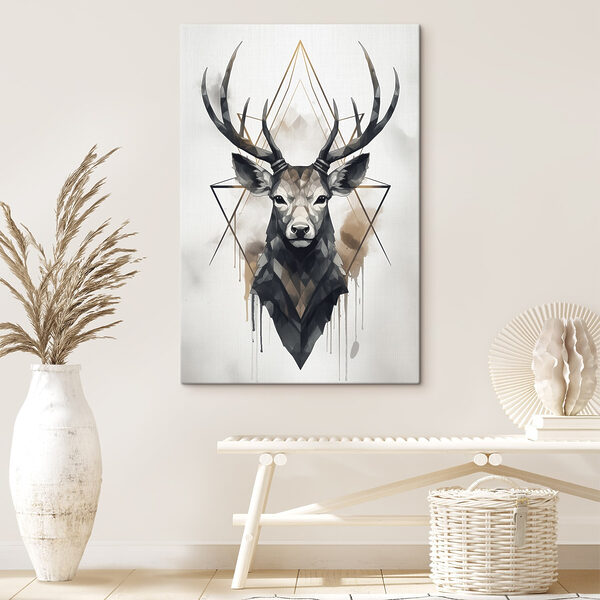 Peinture d'un cerf avec des bois Peinture d'un cerf avec des bois