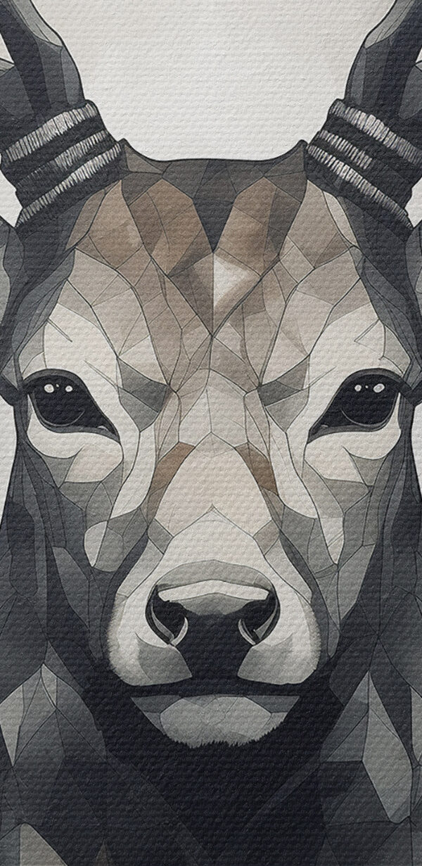 Peinture d'un cerf avec des bois Peinture d'un cerf avec des bois