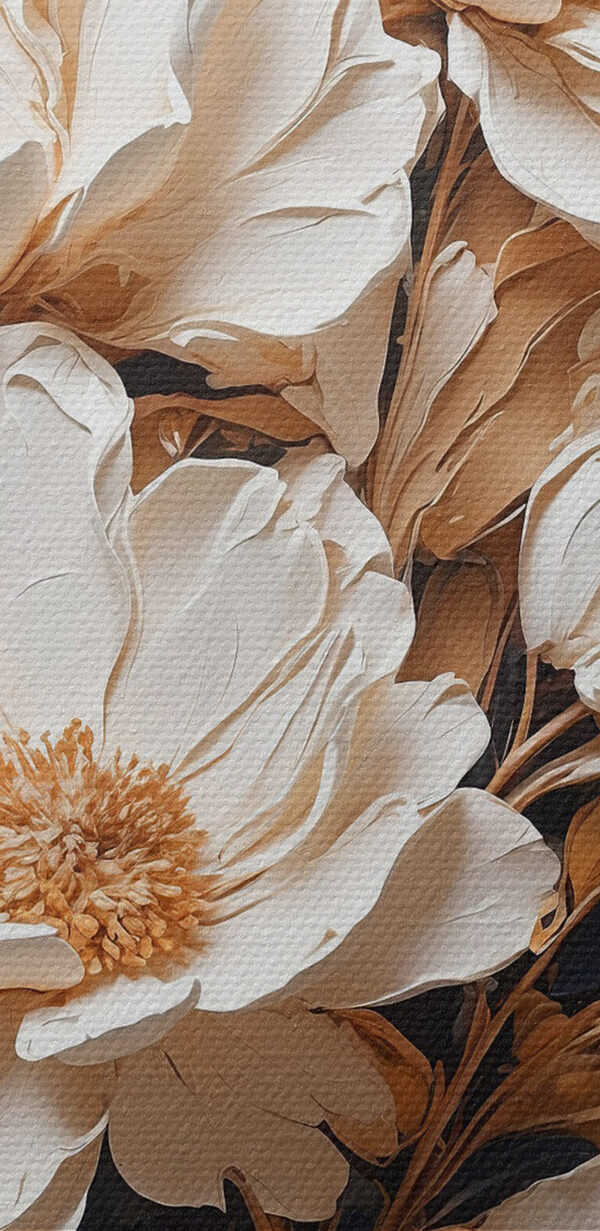 Une peinture de fleurs sur un mur Une peinture de fleurs sur un mur