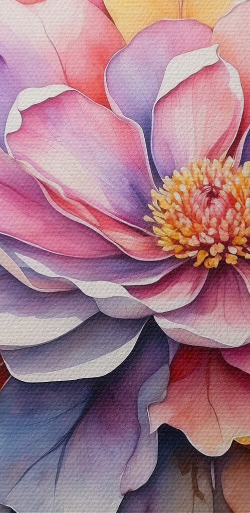 A painting of a flower