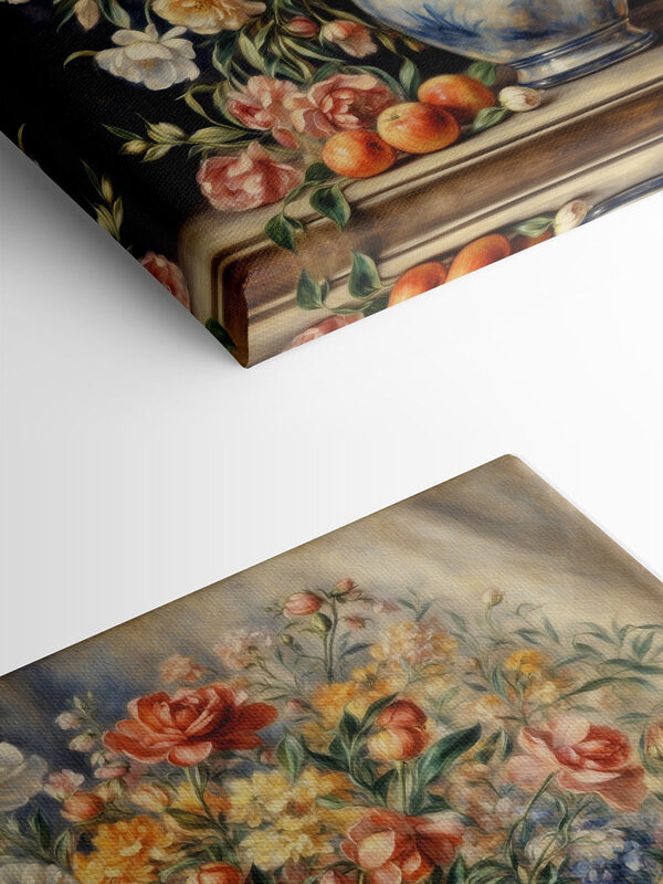 Peinture de fleurs dans un vase et de fruits Peinture de fleurs dans un vase et de fruits
