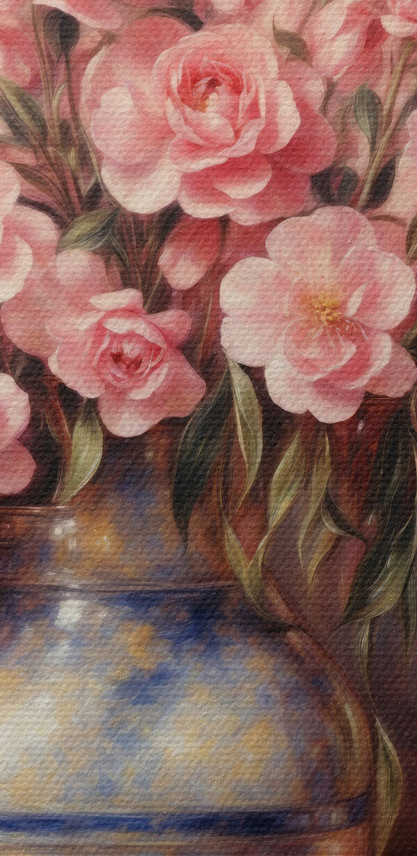 Peinture de fleurs roses dans un vase Peinture de fleurs roses dans un vase